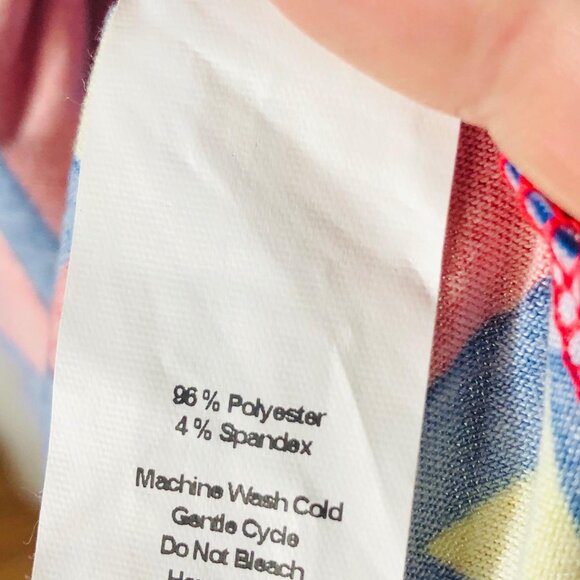 LuLaRoe Irma tunic short sleeve geometric red yellow & blue size xxs READ NEW - Picture 5 of 11